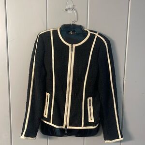 Vintage Worth New York Black Wool Jacket Blazer Women's Size 8